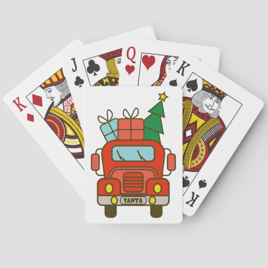 サンタクロースのフロントビューメリークリスマス トランプ (裏面)