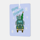 サンタクロースのフロントビューメリークリスマス メタルオーナメント (正面左)