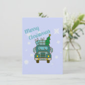 サンタクロースのフロントビューメリークリスマス 招待状 (スタンド正面)