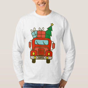 サンタクロースのフロントビューメリークリスマス Tシャツ