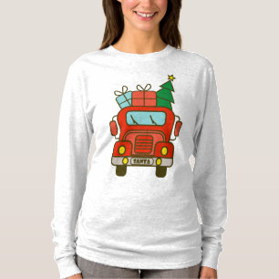 サンタクロースのフロントビューメリークリスマス Tシャツ