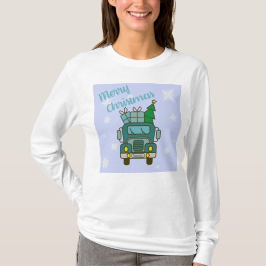 サンタクロースのフロントビューメリークリスマス Tシャツ (正面)