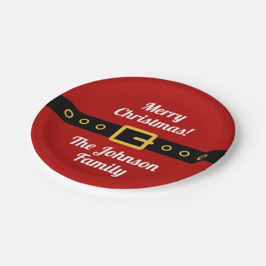 サンタクロースのプリントが付いている使い捨て可能なクリスマスのプレート ペーパープレート (アングル)