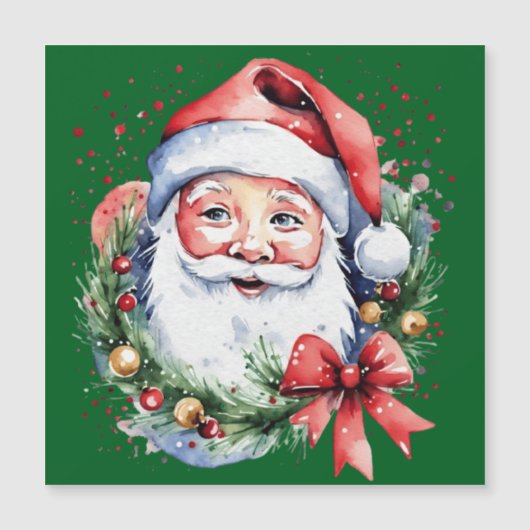 サンタクロースのプレゼントアイデア マグネット招待状 (正面)