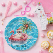 サンタクロースのプールパーティークリスマス7月 ペーパープレート (パーティー)
