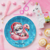 サンタクロースのプールパーティークリスマス7月 ペーパープレート (パーティー)