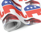 サンタクロースのヘルメットをかぶった共和党のゾウ ラッピングペーパー (ロールコーナー)