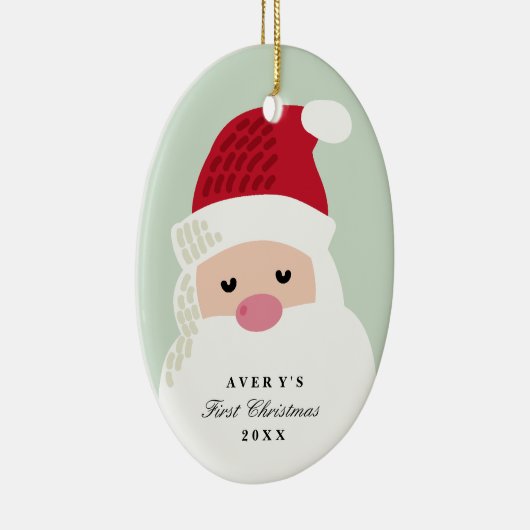 サンタクロースのベビーの初めてのクリスマス セラミックオーナメント (右)