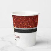 サンタクロースのベルトとバックル – メリークリスマス 紙コップ (左)