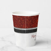 サンタクロースのベルトとバックル – メリークリスマス 紙コップ (右)