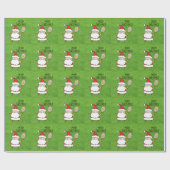 サンタクロースのボールとテニス遊のクリスマス ラッピングペーパー (フラット)