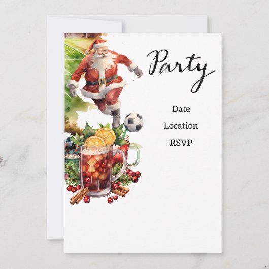 サンタクロースのボールを持つ遊サッカークリスマス セーブザデート (正面)