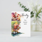 サンタクロースのボールを持つ遊サッカークリスマス ポストカード (スタンド正面)