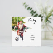 サンタクロースのボールを持つ遊サッカークリスマス 招待状 (スタンド正面)