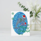 サンタクロースのメリークリスマスのイルカ シーズンポストカード (スタンド正面)