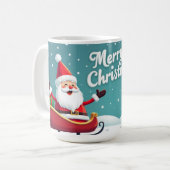 サンタクロースのメリークリスマスマグ コーヒーマグカップ (正面左)