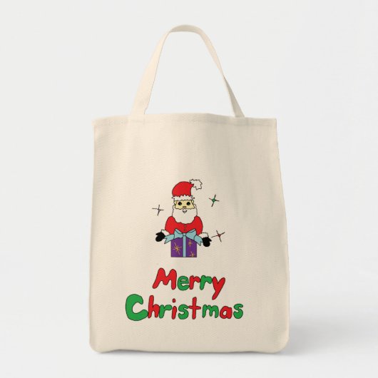 サンタクロースのメリークリスマス トートバッグ (正面)