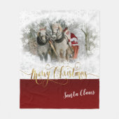 サンタクロースのメリークリスマス – DIY写真 フリースブランケット (正面)