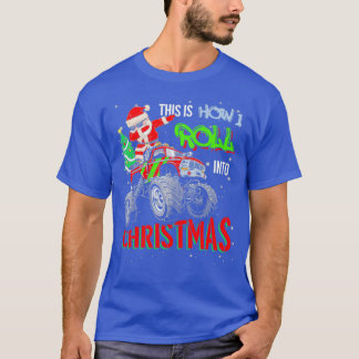 サンタクロースのモンスタートラック少年クリスマスX Tシャツ