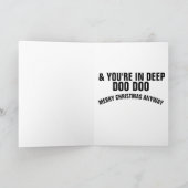 サンタクロースのユーモアあふれるクリスマスカード、いたずらリスト カード (内部)