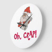 サンタクロースのユーモア、サンタが人をいけな捕まえる ラージ壁時計 (傾斜)