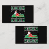 サンタクロースのヨガ醜いクリスマスコスチュームのヨガ愛好家 名刺 (正面/裏面)
