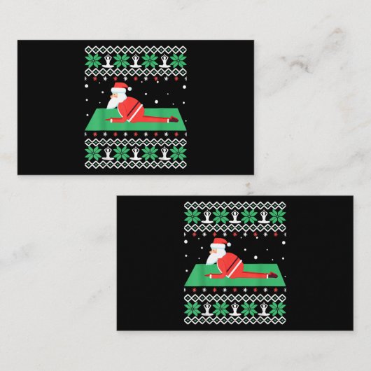 サンタクロースのヨガ醜いクリスマスコスチュームのヨガ愛好家 名刺 (正面/裏面)