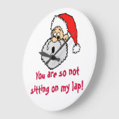 サンタクロースのラップのジョークはそこに座っていない ラージ壁時計 (傾斜)