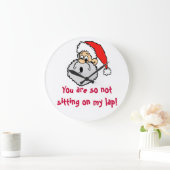 サンタクロースのラップのジョークはそこに座っていない ラージ壁時計 (ホーム)