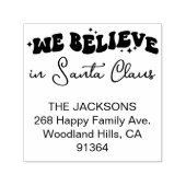 サンタクロースのレトロタイポグラフィ セルフインキングスタンプ (デザイン)