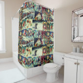 サンタクロースのヴィンテージの旧世界のイラストレーション シャワーカーテン (インサイチュ)