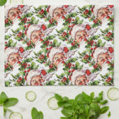 サンタクロースのヴィンテージの父のクリスマス キッチンタオル (折り畳み)