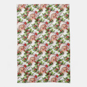 サンタクロースのヴィンテージの父のクリスマス キッチンタオル (縦)