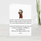 サンタクロースのヴィンテージの雪及び父のクリスマスカード シーズンカード (裏面)