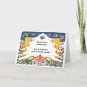 サンタクロースのヴィンテージクリスマスシーン カード (正面)