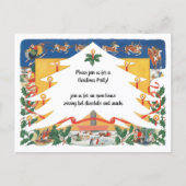 サンタクロースのヴィンテージクリスマスシーン ポストカード (正面)