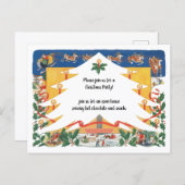 サンタクロースのヴィンテージクリスマスシーン ポストカード (正面/裏面)