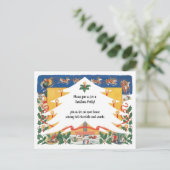 サンタクロースのヴィンテージクリスマスシーン ポストカード (スタンド正面)