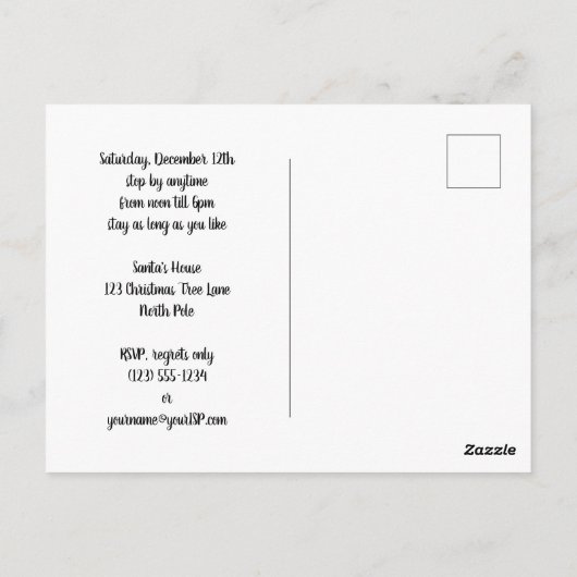 サンタクロースのヴィンテージクリスマスシーン ポストカード (裏面)