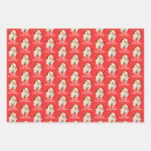 サンタクロースのヴィンテージ ラッピングペーパーシート (正面)