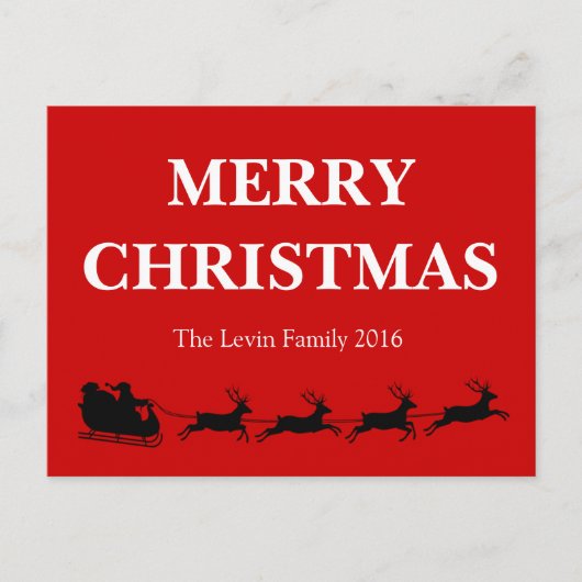 サンタクロースの乗馬のトナカイのクリスマスのテーマ シーズンポストカード (正面)