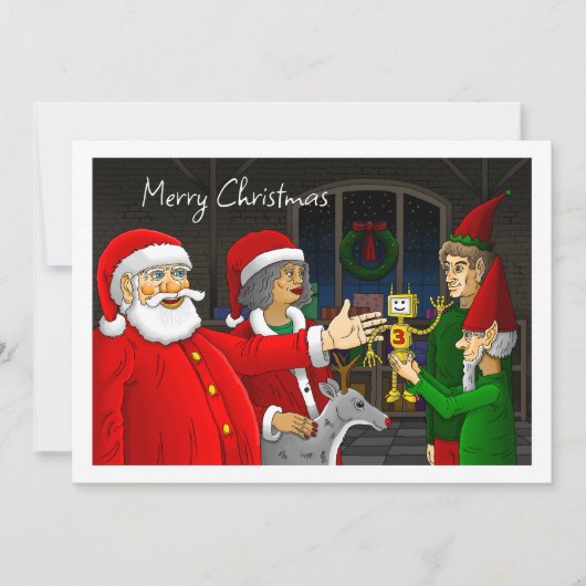 サンタクロースの仕事場 クリスマスカード (正面)