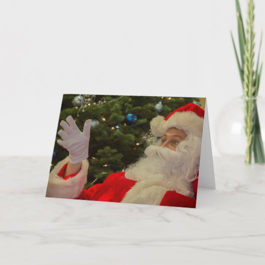 サンタクロースの写真クリスマスグリーティングカード シーズンカード (正面)