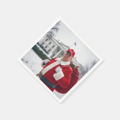 サンタクロースの切り株（赤い袋あり） スタンダードカクテルナプキン (角)