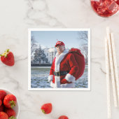 サンタクロースの切り株(赤い袋あり) スタンダードカクテルナプキン (インサイチュ)