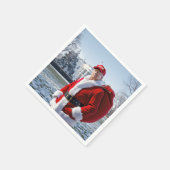 サンタクロースの切り株(赤い袋あり) スタンダードカクテルナプキン (角)