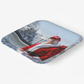 サンタクロースの切り株(赤い袋あり) ペーパープレート (傾斜あり)