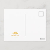 サンタクロースの列車とプレゼントとクリスマスツリー ポストカード (裏面)