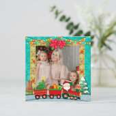 サンタクロースの列車、クリスマスと休日の写真 シーズンカード (スタンド正面)