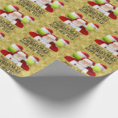 サンタクロースの包みをテーマにしたテニスクリスマス ラッピングペーパー (角)